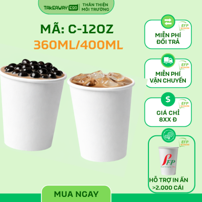 Ly giấy 12oz - 360ml (Ly giấy dùng nóng/lạnh)